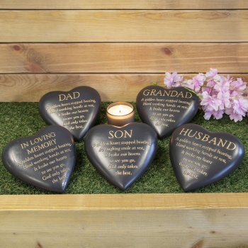 Widdop Husband Heart Shaped Graveside Plaque