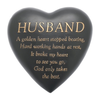 Widdop Husband Heart Shaped Graveside Plaque