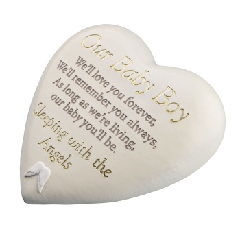 Widdop Our Baby Boy Heart Shaped Graveside Plaque