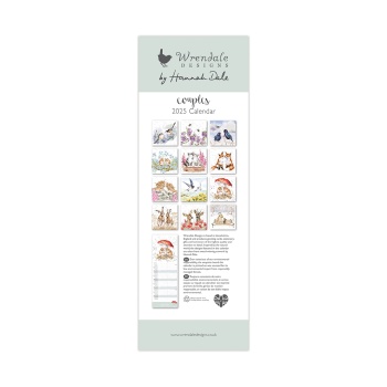 Wrendale Designs Yours and Mine Couples Slimline 2025 Calendar