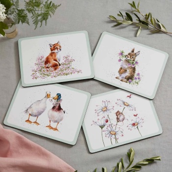 Wrendale Designs Set of 4 Floral Country Animal Placemats