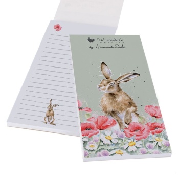 Wrendale Designs Hare and Poppies Magnetic Shopping List Pad