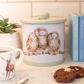 Wrendale Designs Owl Design Green Biscuit Barrel