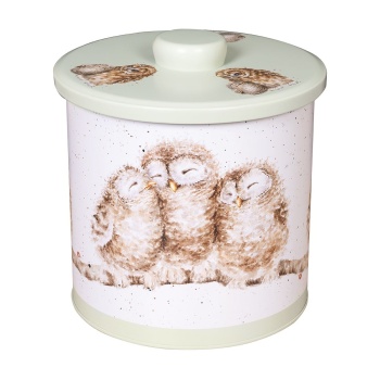 Wrendale Designs Owl Design Green Biscuit Barrel