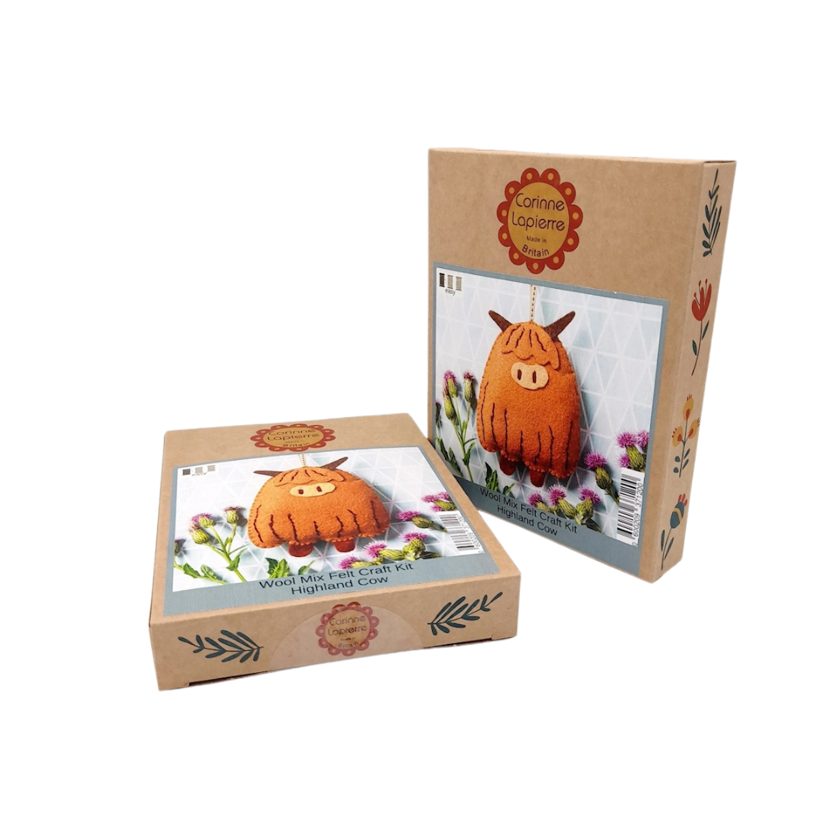 Corinne Lapierre Wool Mix Felt Highland Cow Craft Kit