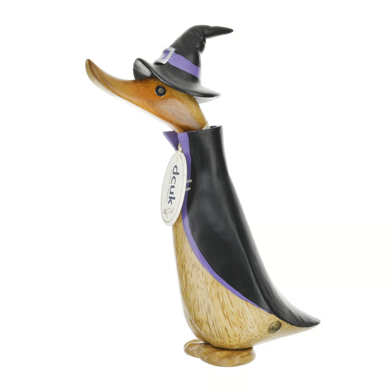 DCUK Halloween Wizard Natural Wooden Duck Ornament