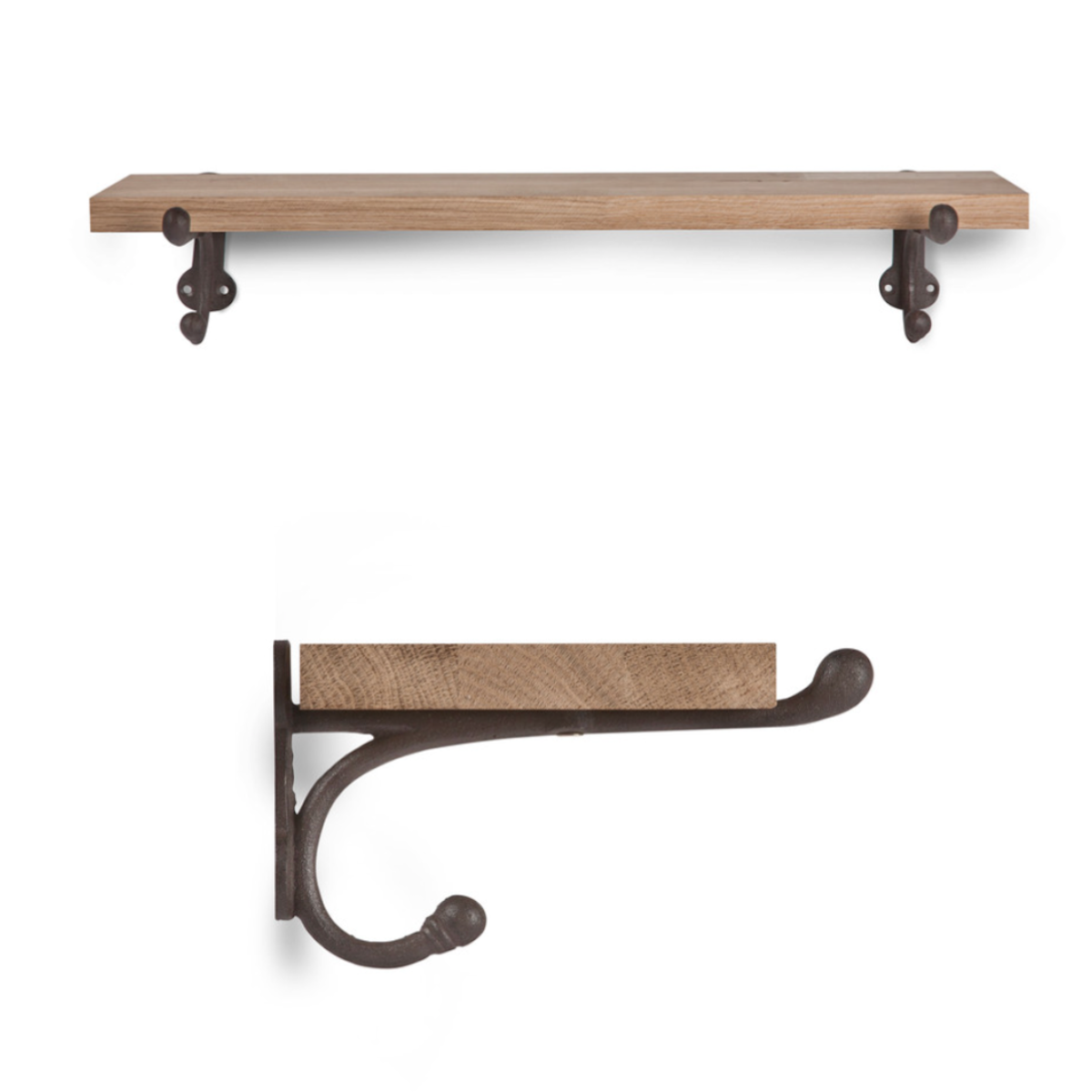 Garden Trading Classic Oak Shelf and Cast Iron Brackets