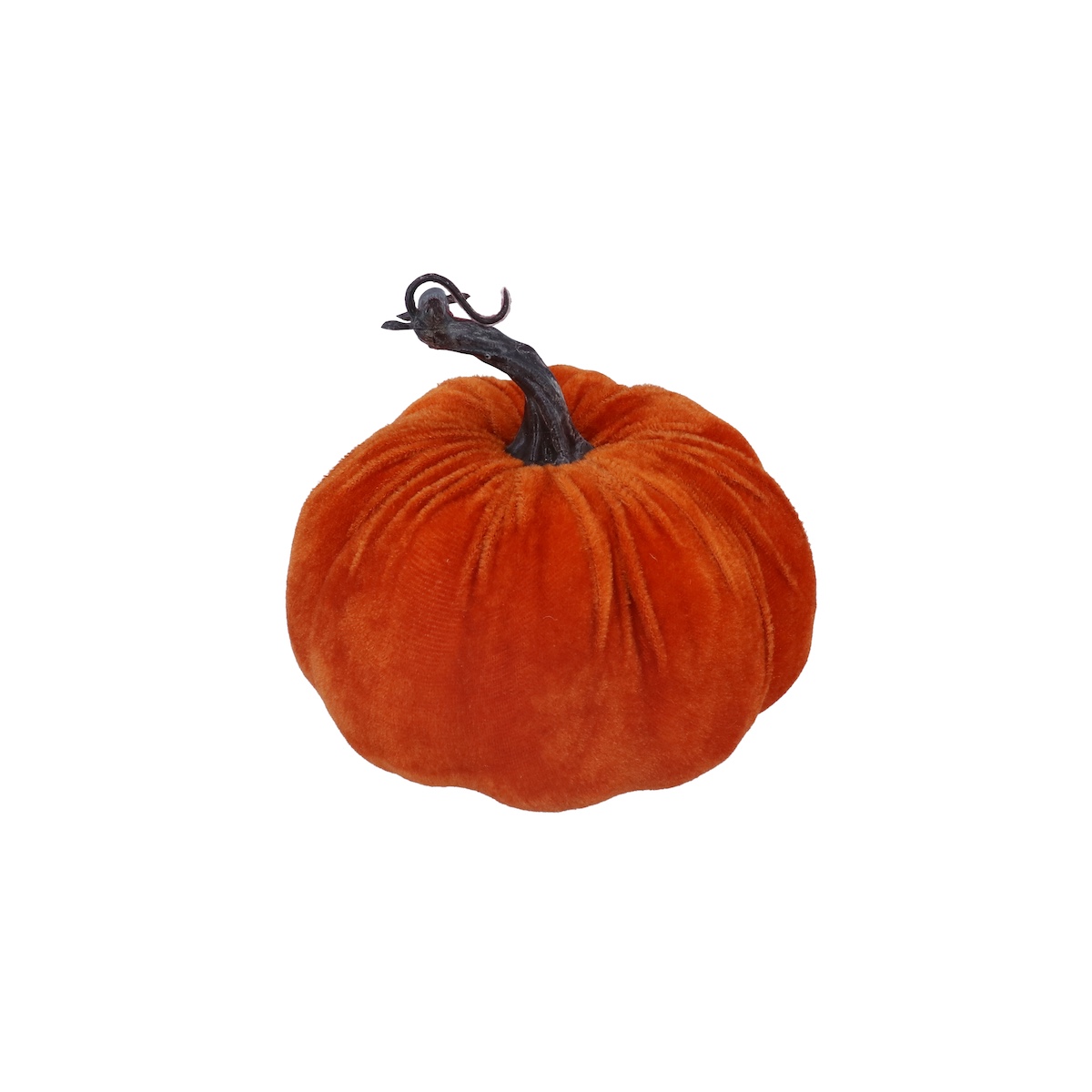 Gisela Graham Small Velvet Orange Pumpkin Halloween Decoration