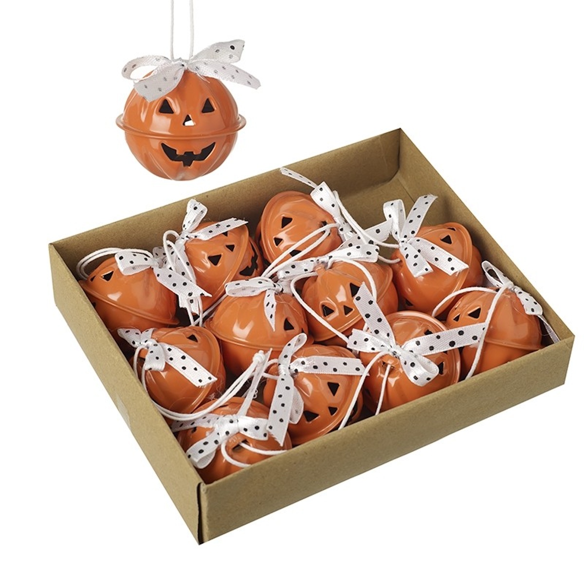 Heaven Sends Set of 12 Pumpkin Bells Halloween Decorations