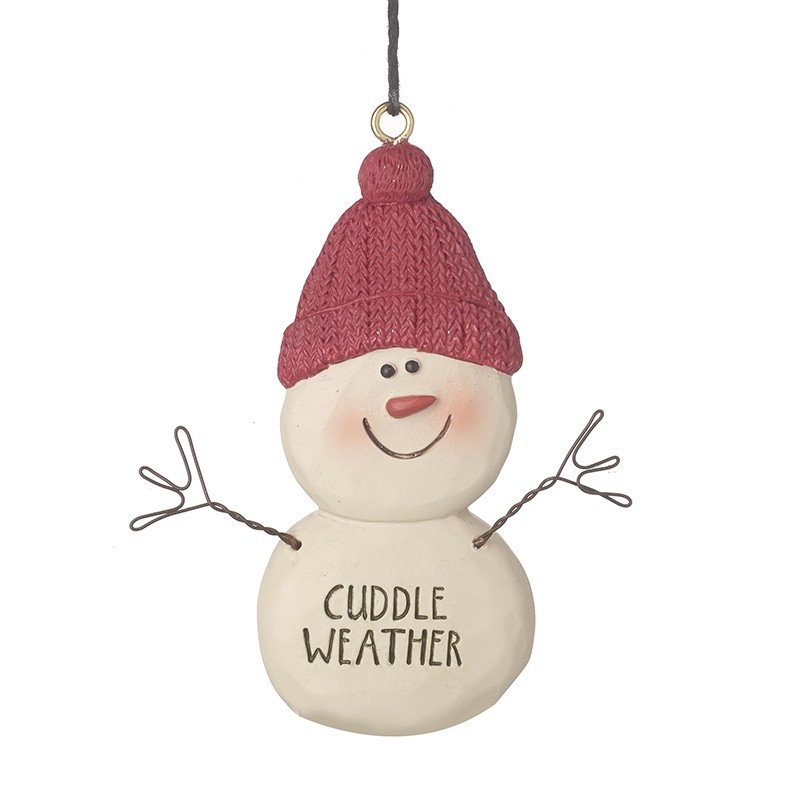 Heaven Sends Cuddle Weather Snowman Christmas Tree Decoration