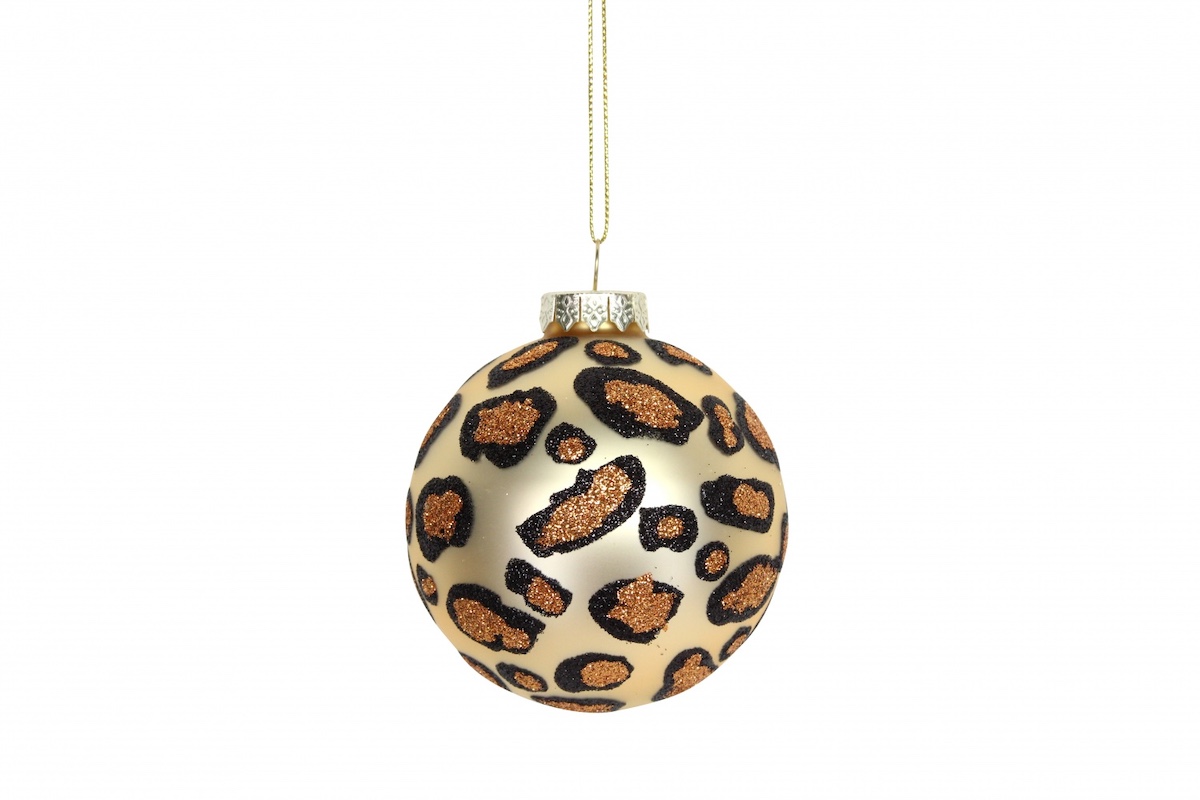 Heaven Sends Gold Glass Leopard Print Christmas Tree Bauble