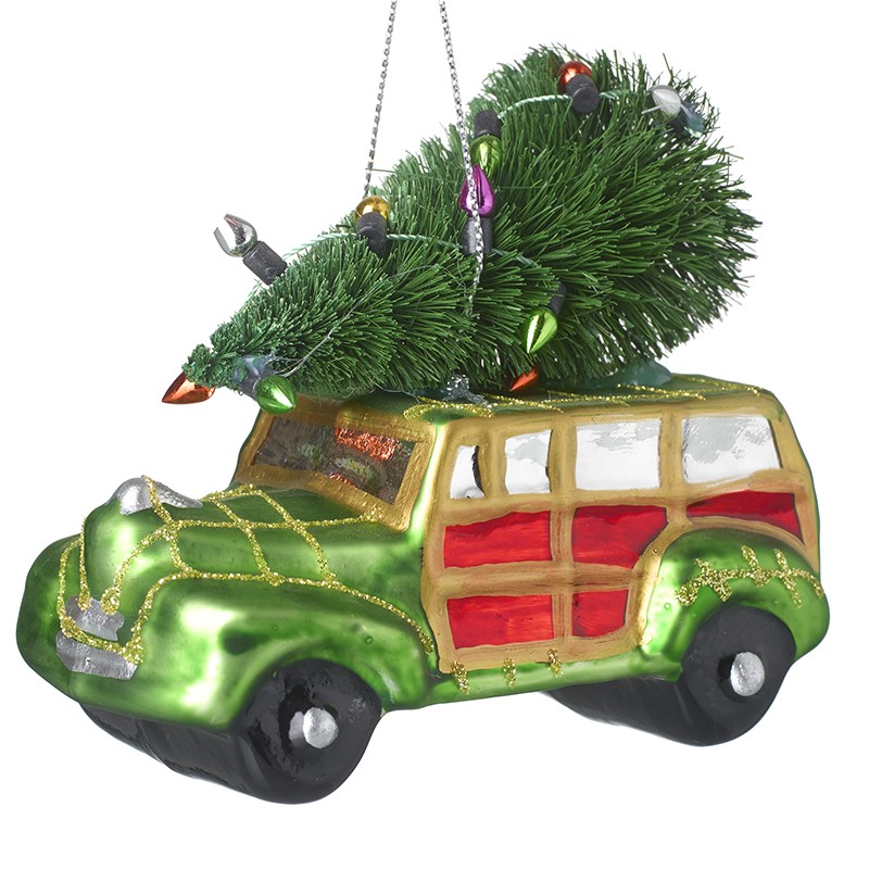 Heaven Sends Morris Minor with Tree Christmas Decoration