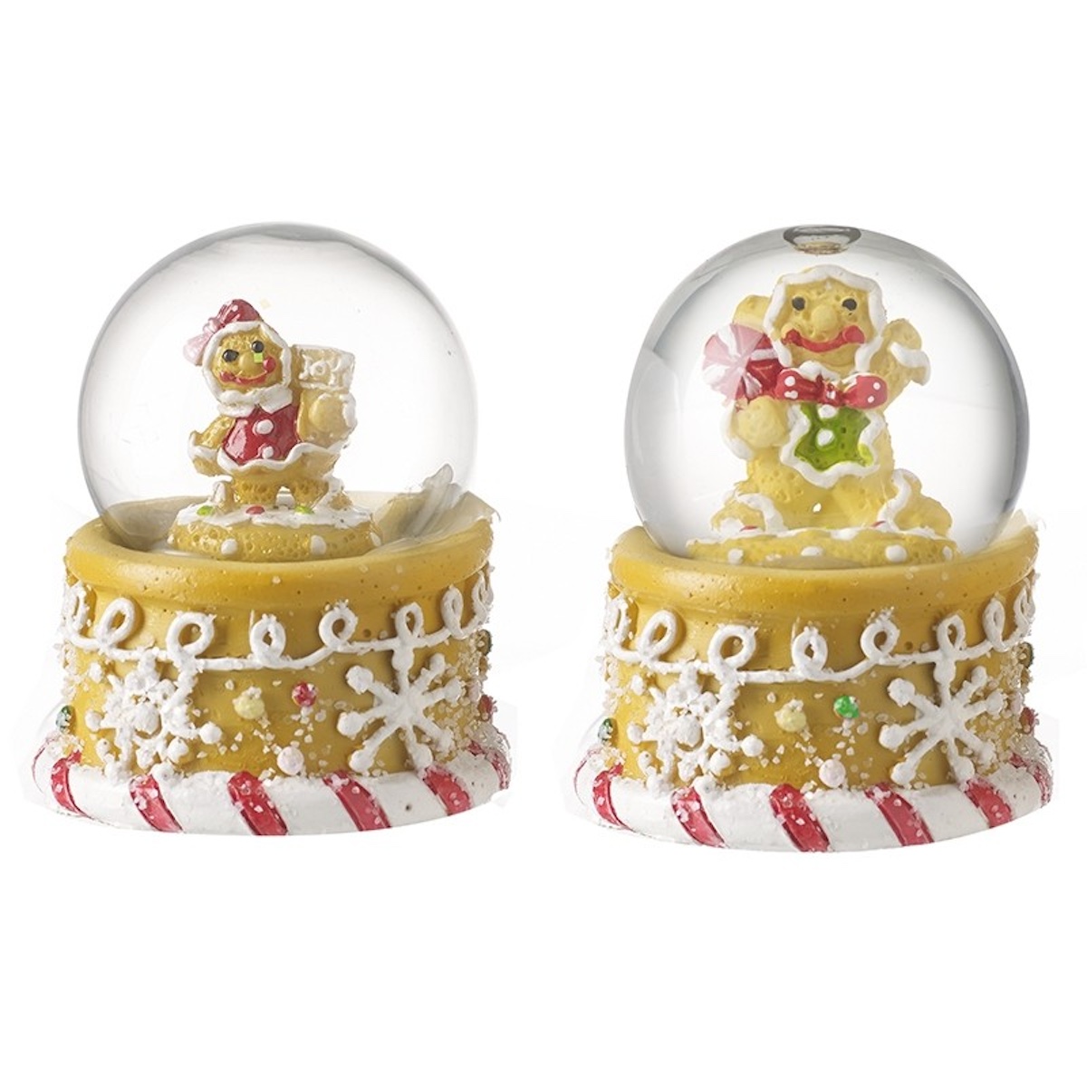 Heaven Sends Set of Two Gingerbread Christmas Snow Globes