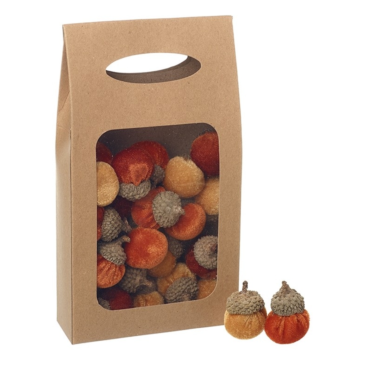 Heaven Sends Warm Toned Velvet Acorn Autumnal Decorations