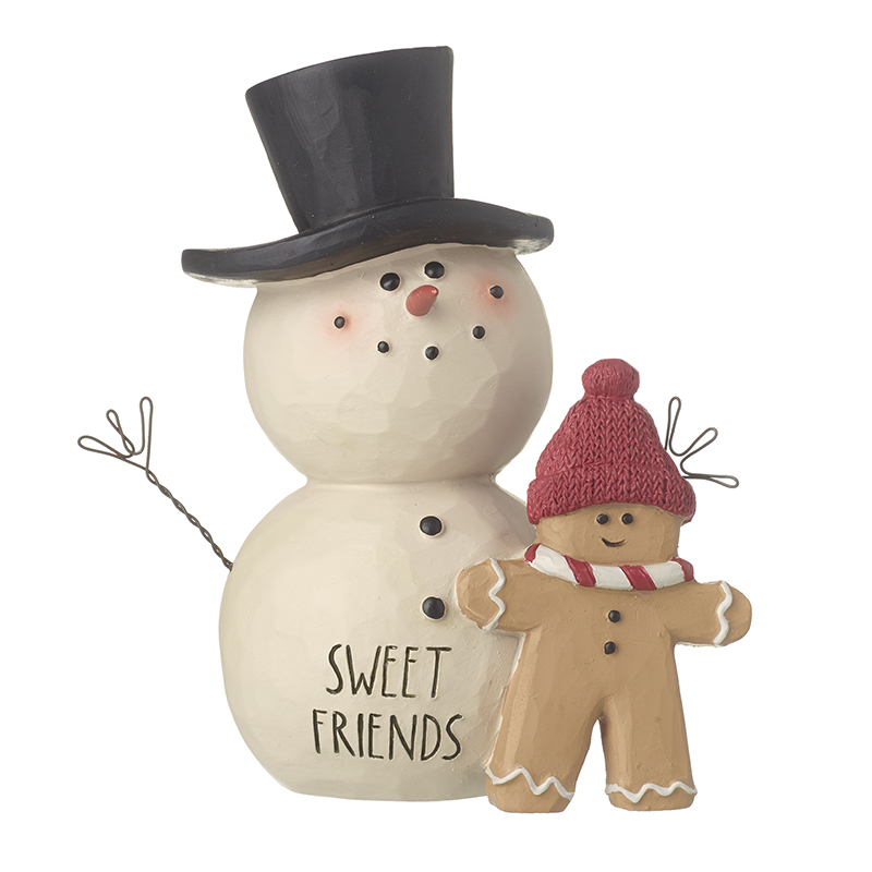 Heaven Sends Sweet Friends Snowman and Gingerbread Christmas Decoration