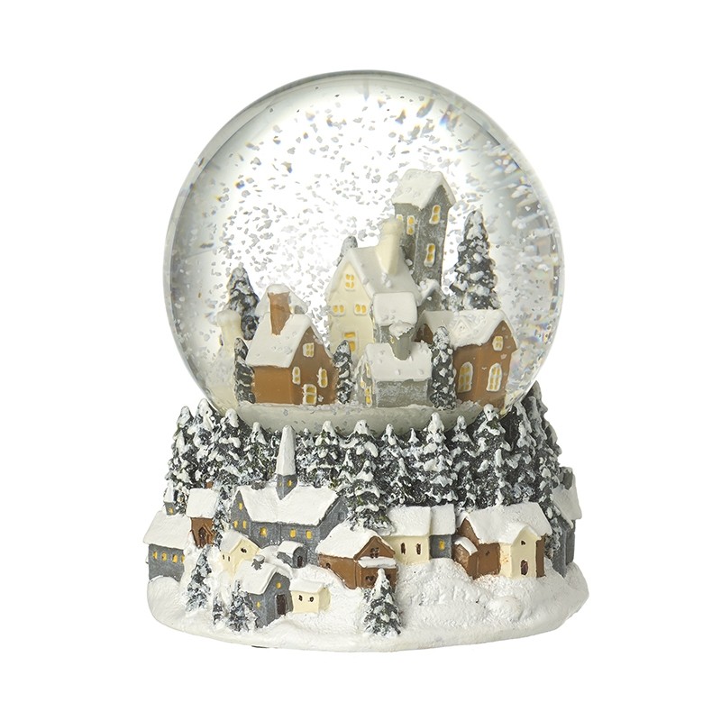 Heaven Sends Village Scene Musical Xmas Snow Globe | Gifts