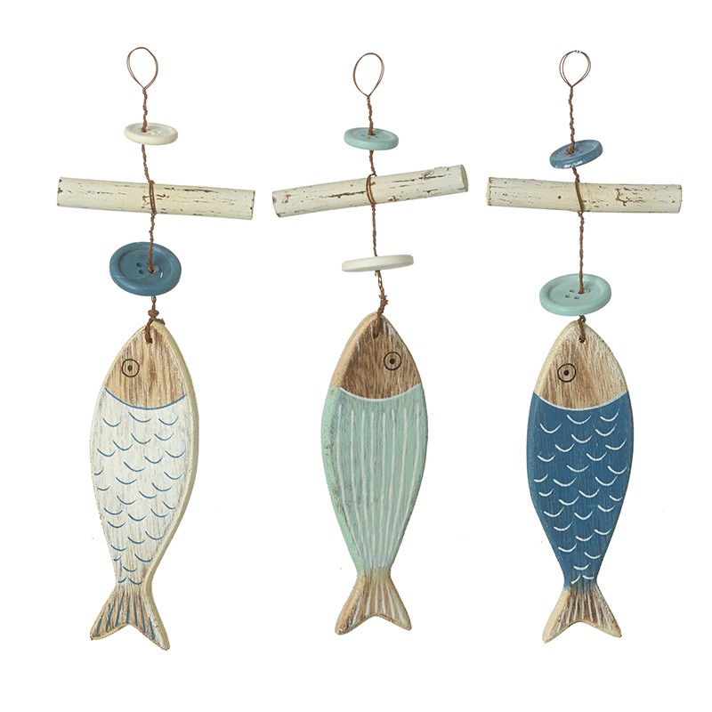 Heaven Sends Three Rustic Nautical Fish Decorations