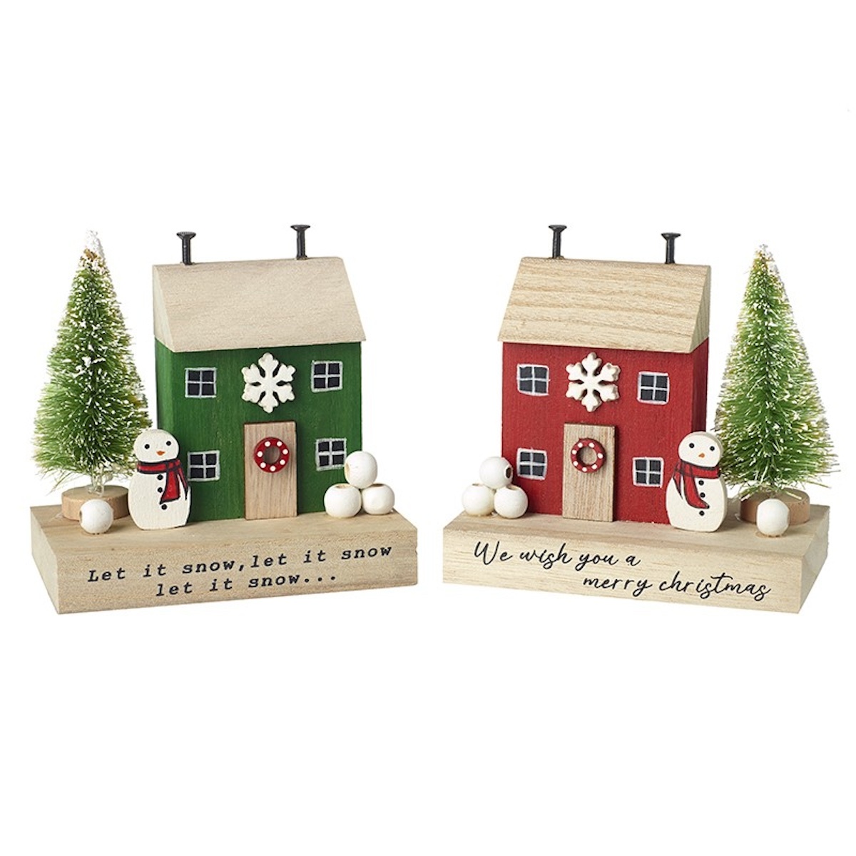 Heaven Sends Set of 2 Christmas House Ornaments