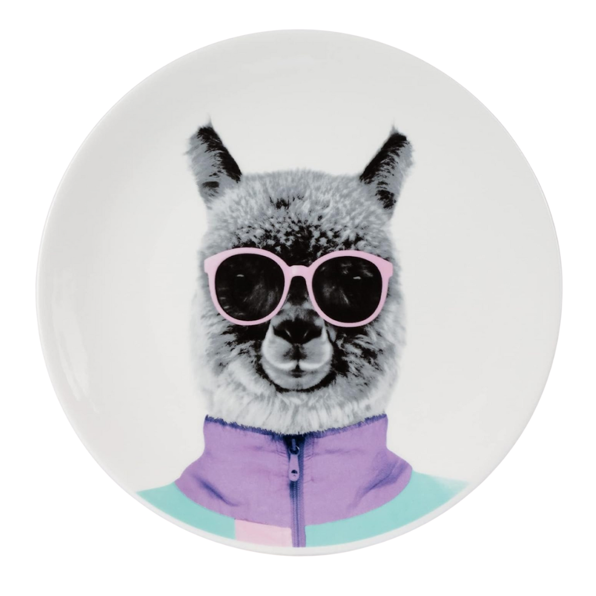 Mustard Novelty Alpaca Design Party Animal Plate