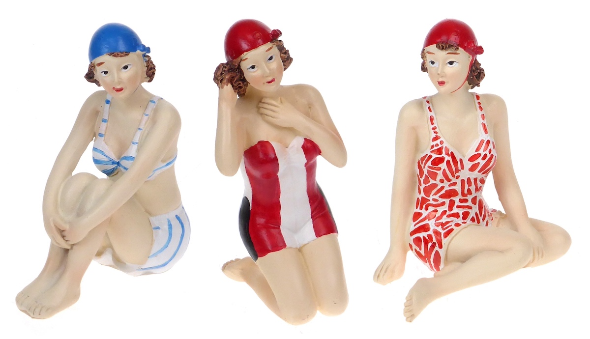 Quay Traders Set of 3 Vintage Beach Ladies Nautical Bathroom Ornaments