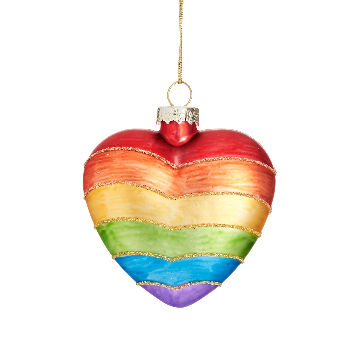 Sass & Belle Rainbow Heart Christmas Tree Decoration