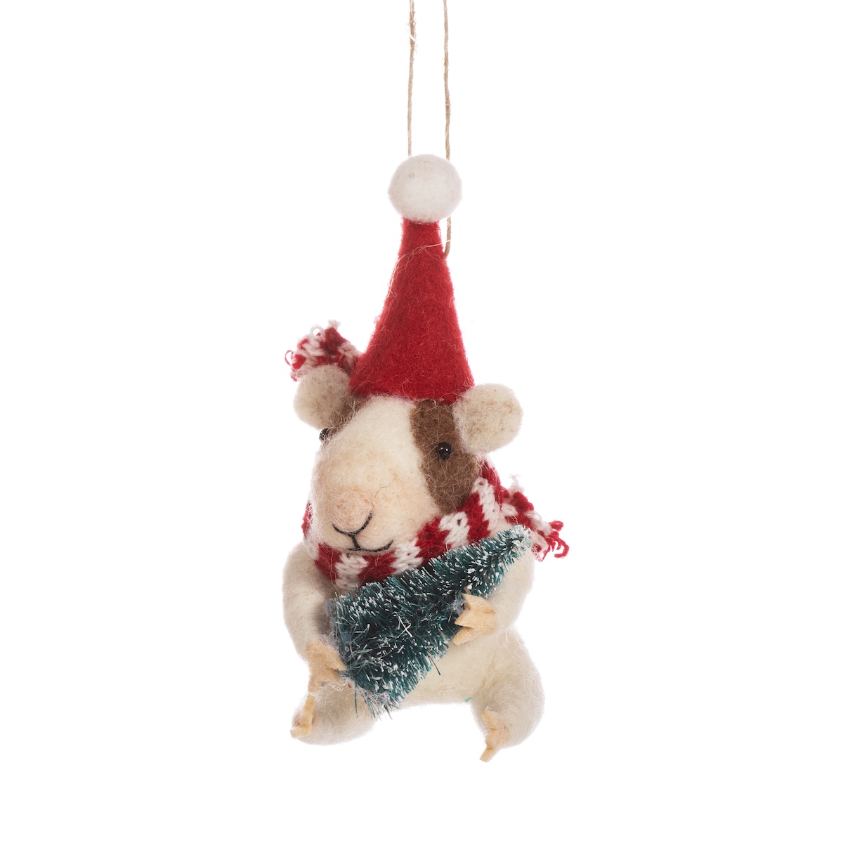 Sass & Belle Felt Guinea Pig with Tree Christmas Decoration