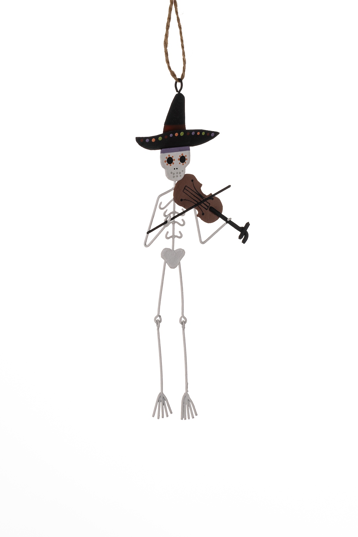 Shoeless Joe Metal Skeleton Playing Violin Halloween Decoration