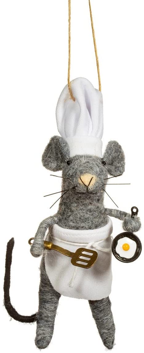 Sass & Belle Felt Mouse Chef Christmas Tree Decoration