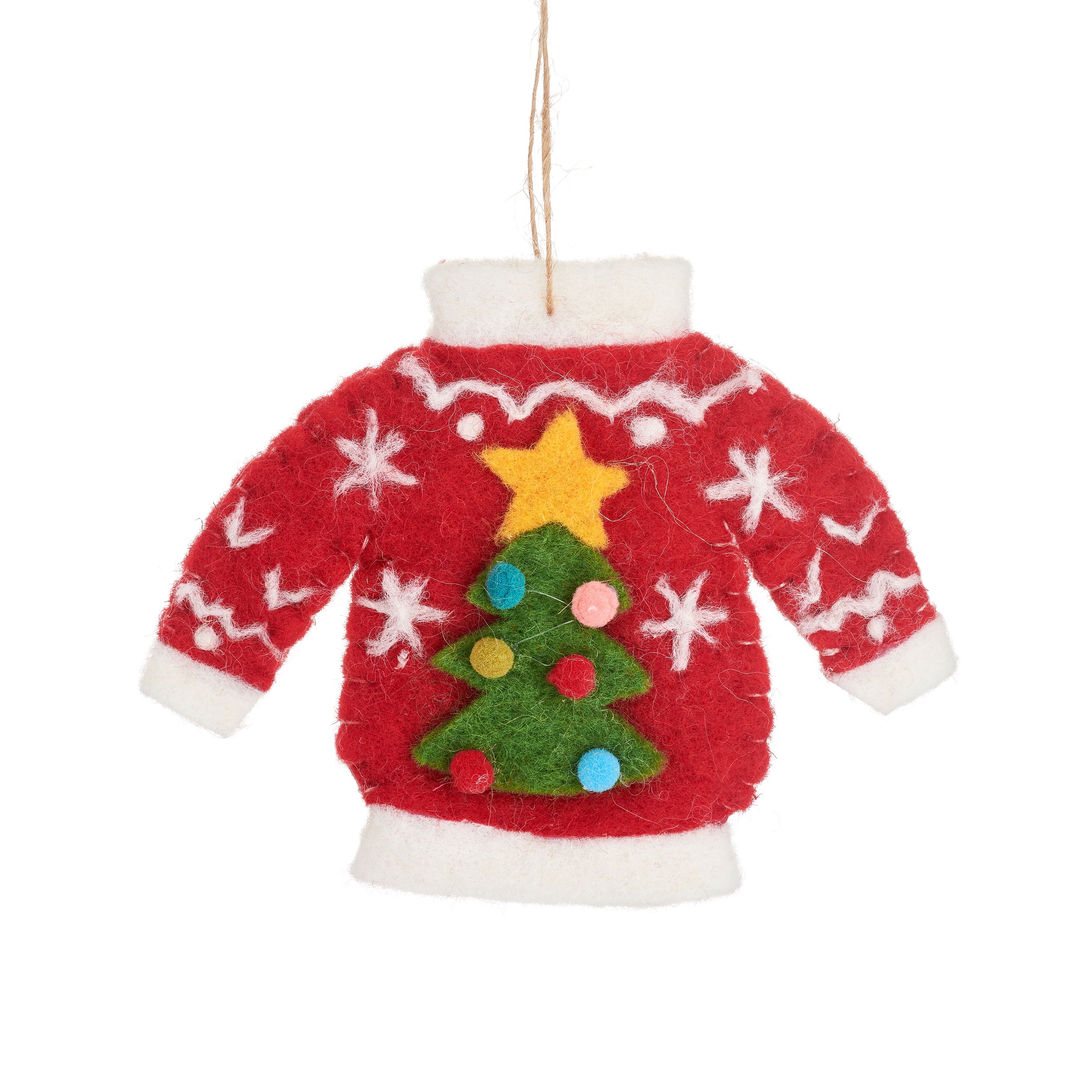 Sass & Belle Felt Festive Jumper Novelty Christmas Tree Decoration