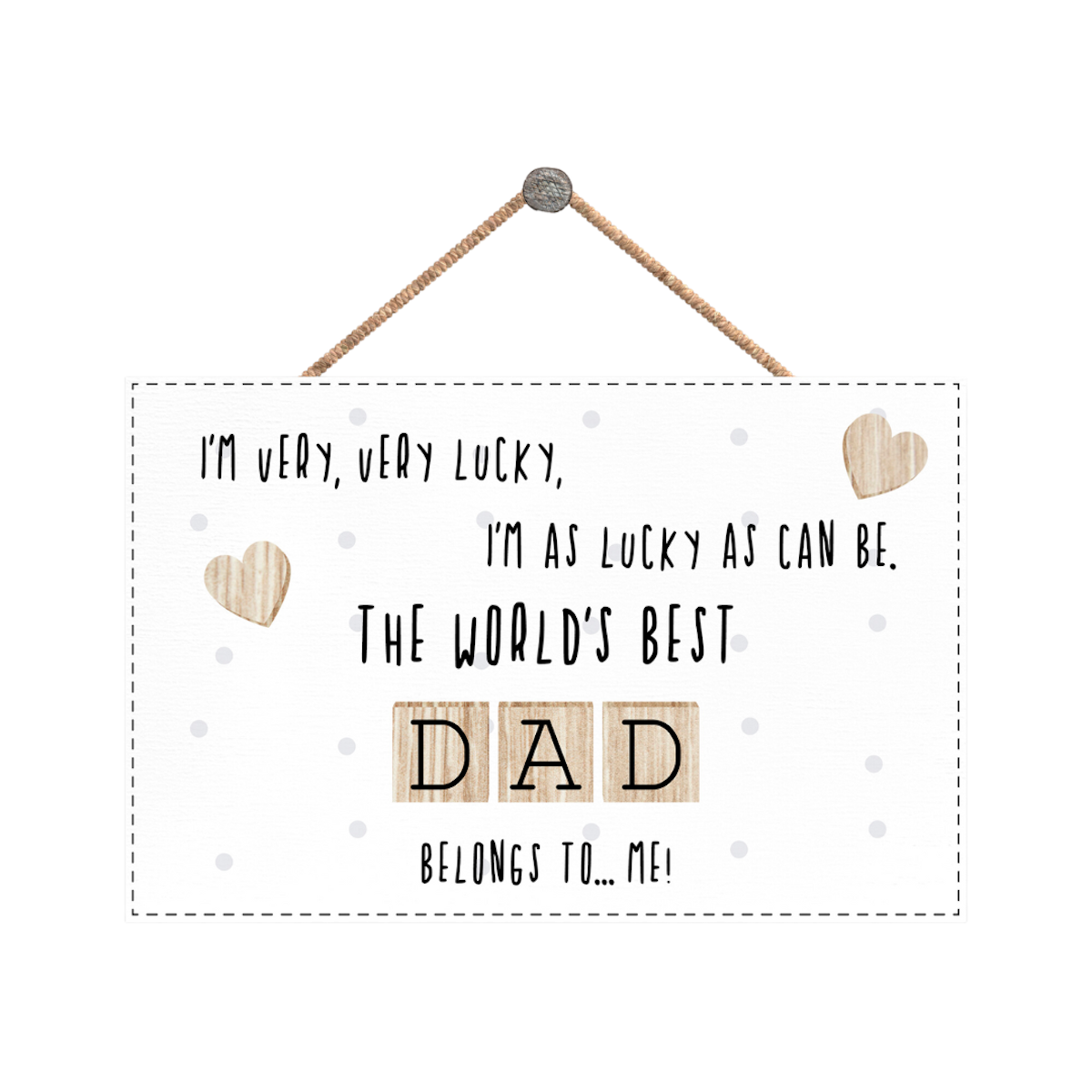 The World's Best Dad Wooden Hanging Plaque