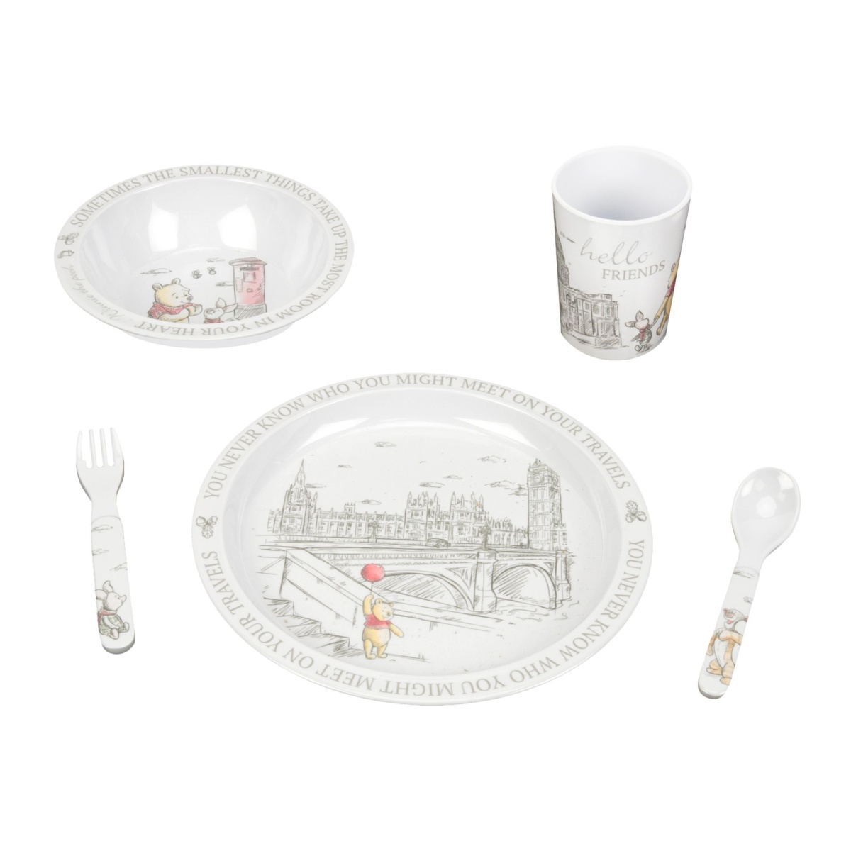 Disney Christopher Robin 5 Piece Children's Crockery Set