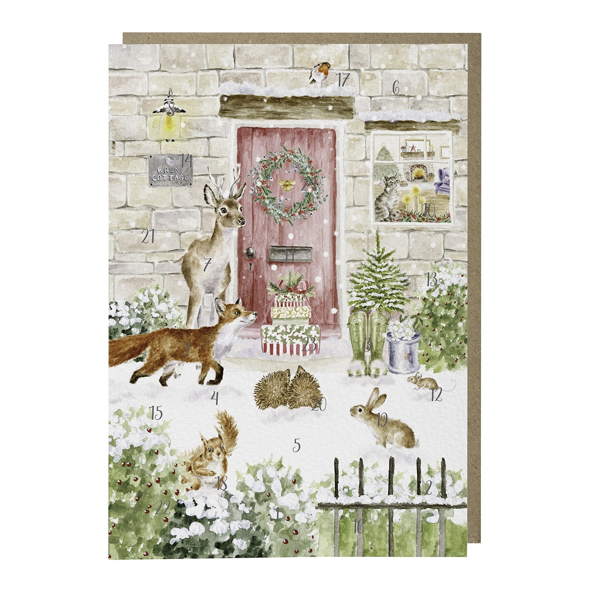 Wrendale Designs Large Christmas Cottage Advent Calendar Card