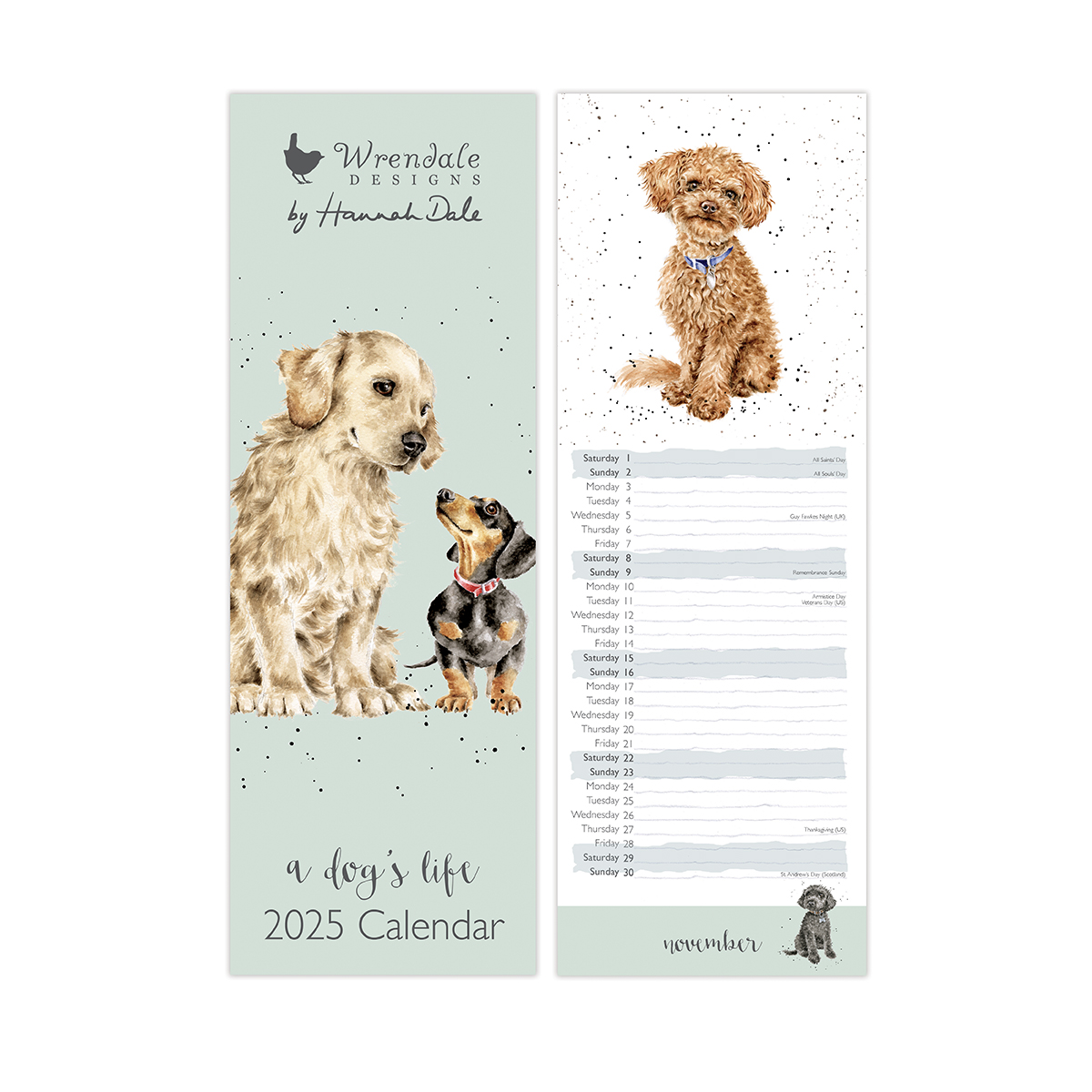 Wrendale Designs A Dog's Life 2025 Slim Calendar