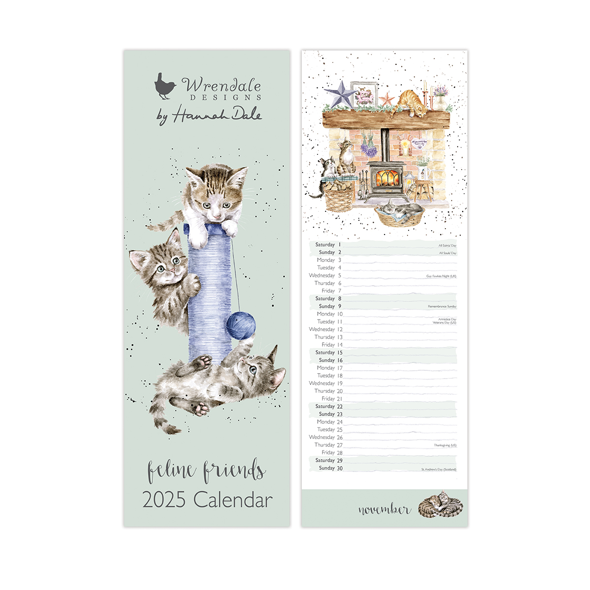 Wrendale Designs Feline Friends 2025 Calendar Handpicked