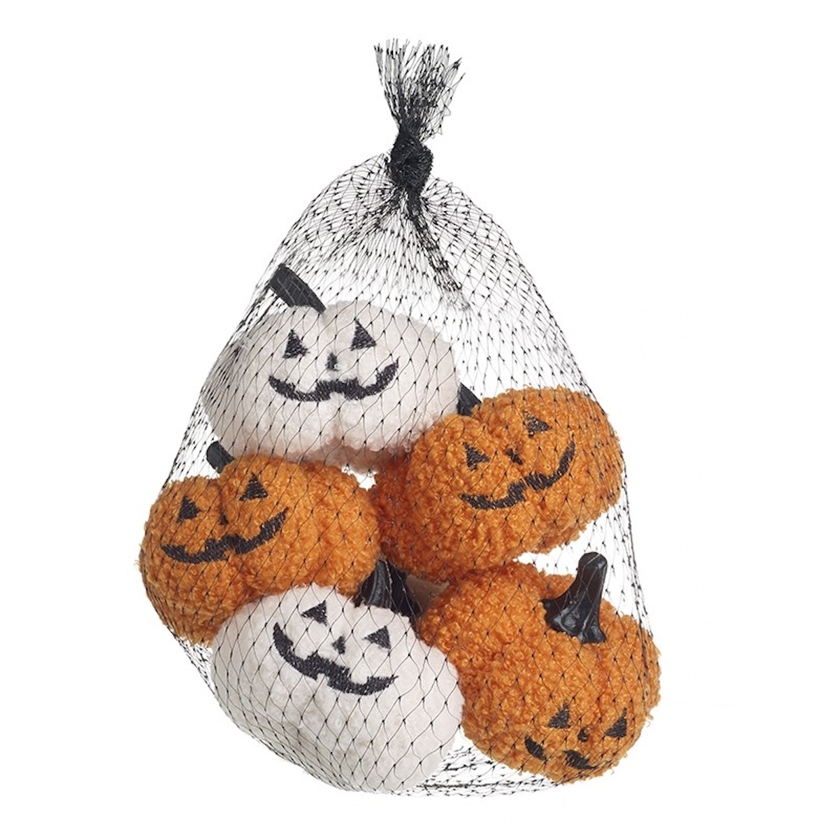 Heaven Sends Set of 6 Fluffy Jack O Lantern Halloween Decorations