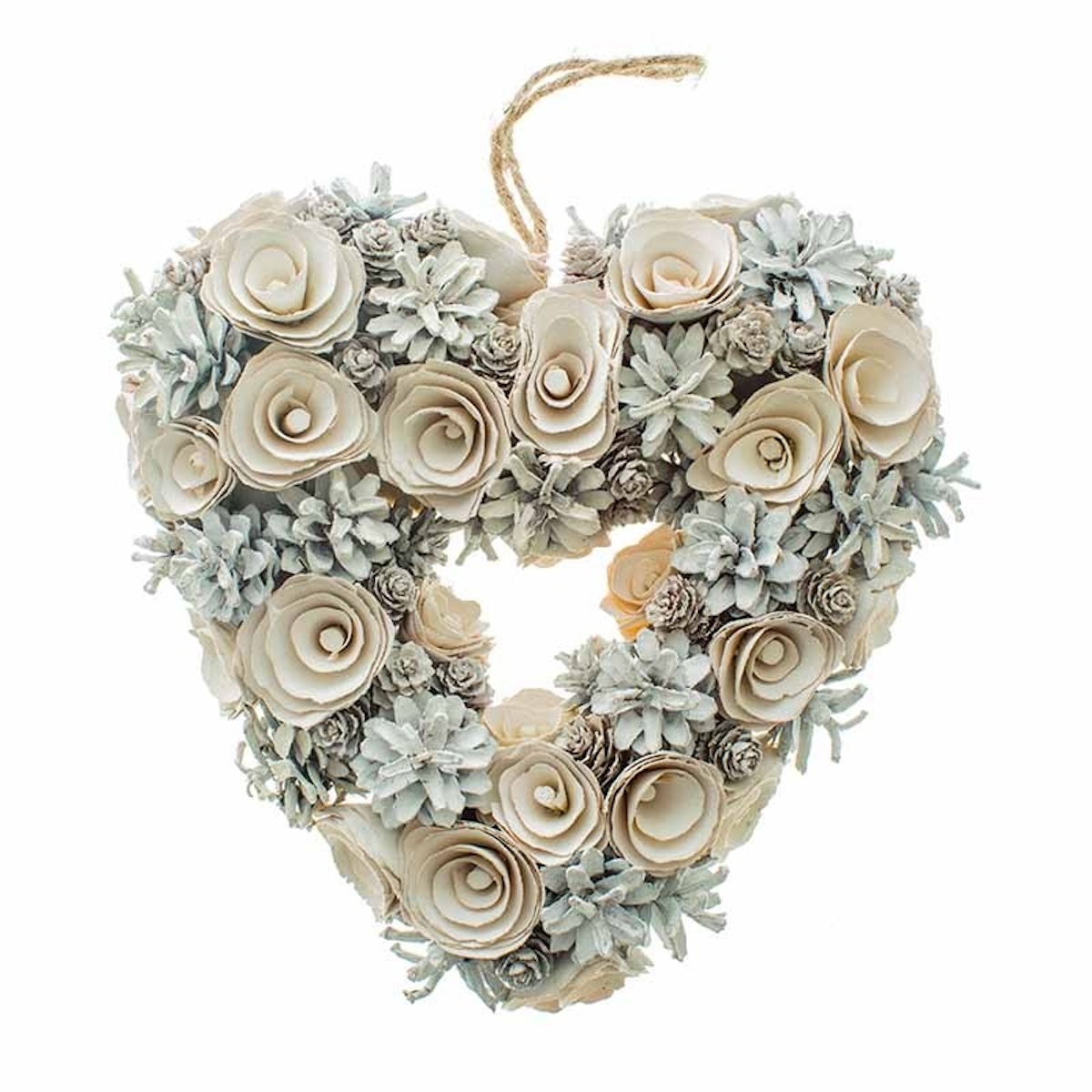 Heaven Sends Pinecone Heart Christmas Wreath