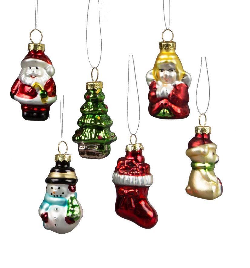Sass and Belle Assorted Retro Glass Christmas Baubles